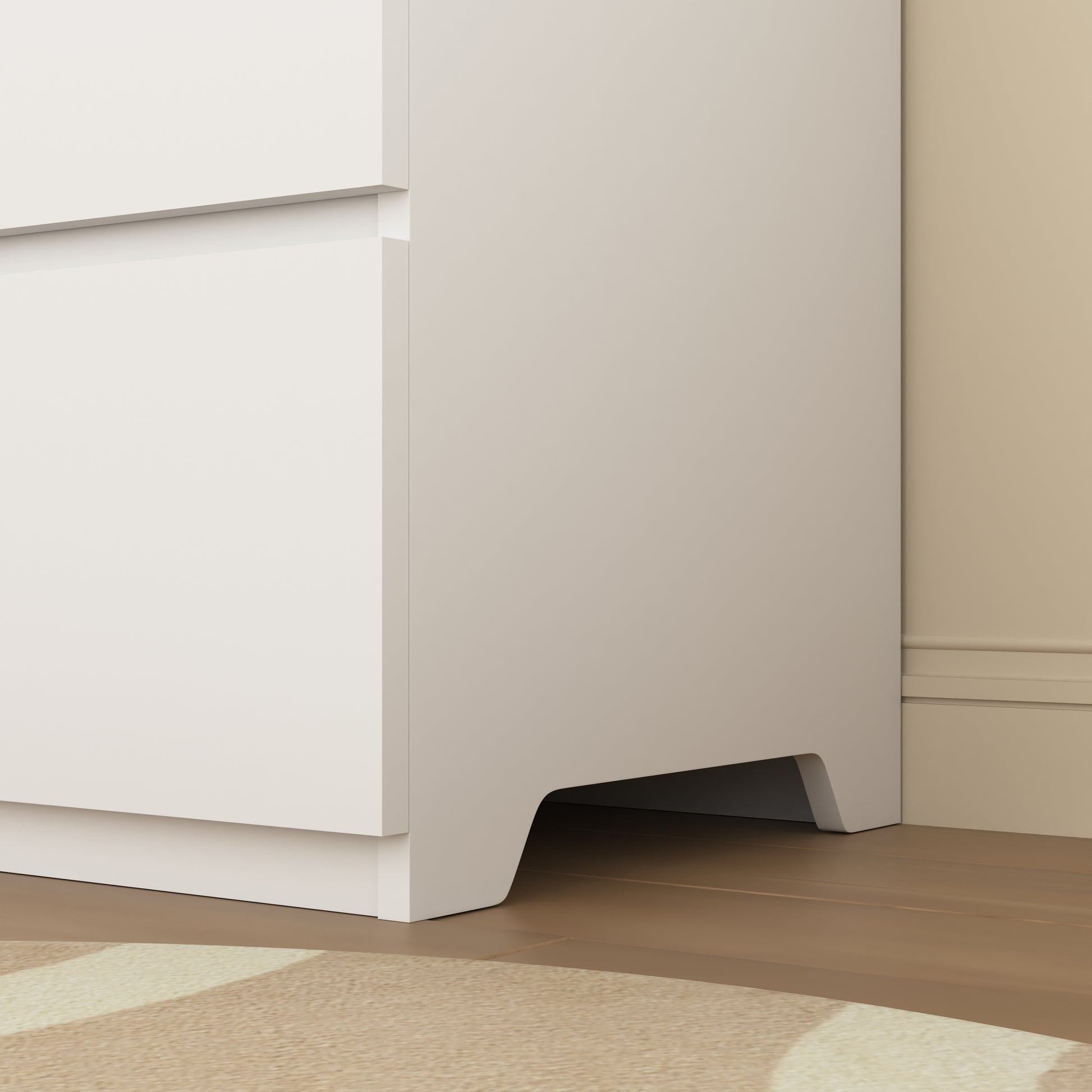 6 Drawer Storage Cabinet,Dresser, Wood Storage Tower Clothes Organizer, Wide Chest of 6 Drawers, Large Storage Space for Bedroom, Hallway, Entryway Living Room White image 9