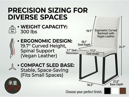 2-Pack - Premium PU office/dining chairs with high-density foam, sturdy iron legs (spray paint), multiple colors. Easy assembly image 9