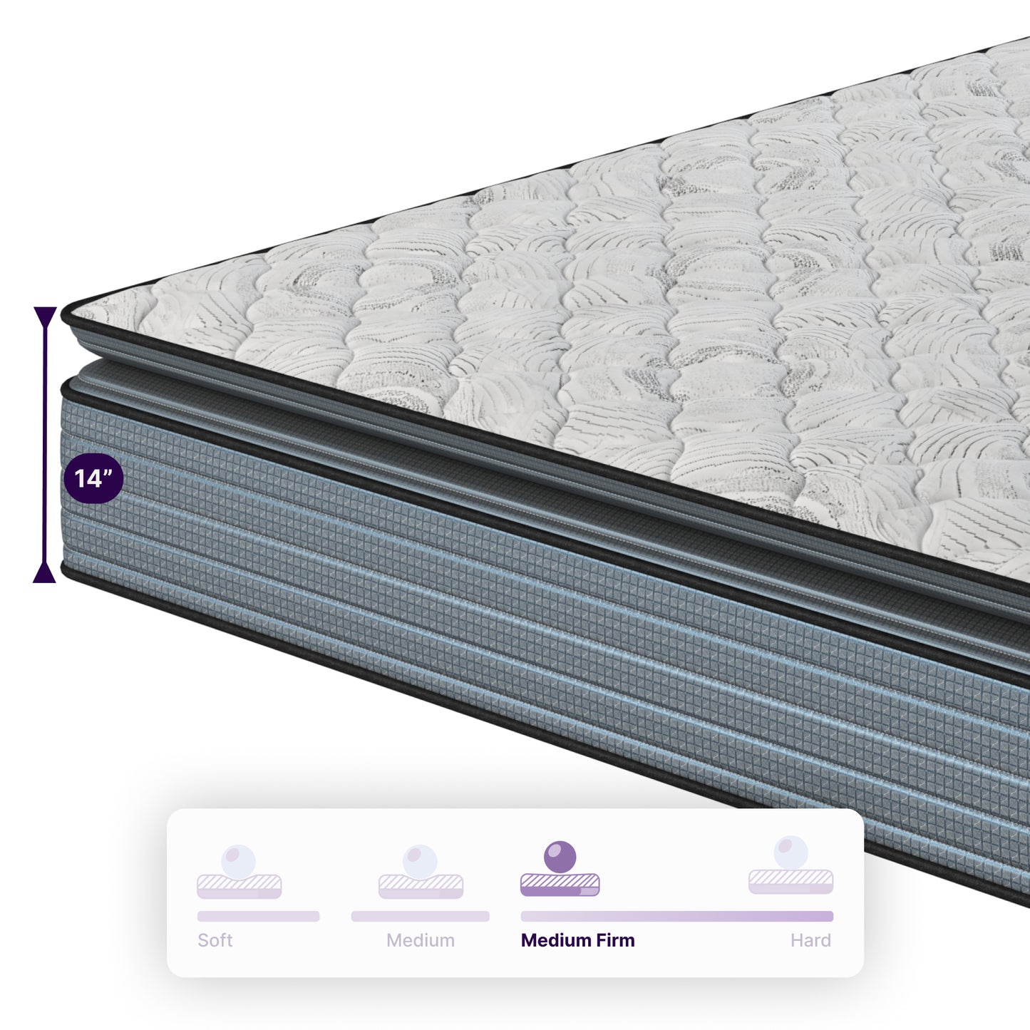 NapQueen Isabella 14 Inch Queen Hybrid Pillow Top Mattress, CertiPUR-US Certified, Made in USA image 6