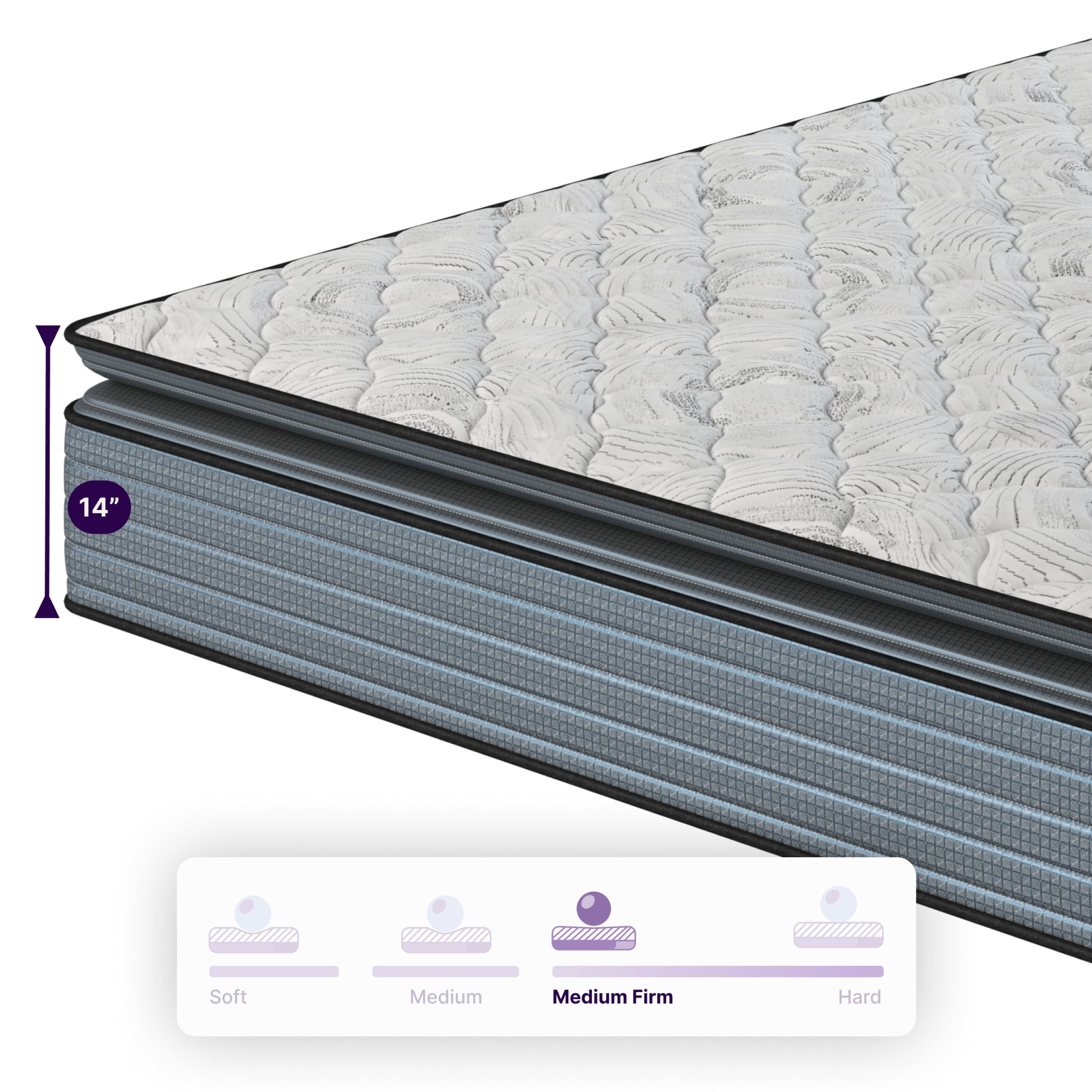 NapQueen Isabella 14 Inch Queen Hybrid Pillow Top Mattress, CertiPUR-US Certified, Made in USA image 6