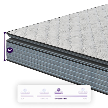 NapQueen Isabella 14 Inch Queen Hybrid Pillow Top Mattress, CertiPUR-US Certified, Made in USA image 6