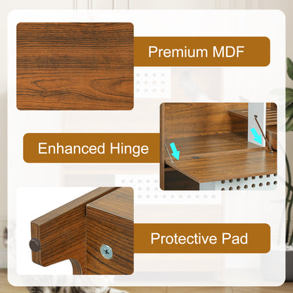 2-Piece of Modern 2 IN 1 Cat Furniture Set, Cat Litter Box Enclosure Side Table, Cat House with Storage, for 2 Small-Medium Sized Cats - BROWN image 11
