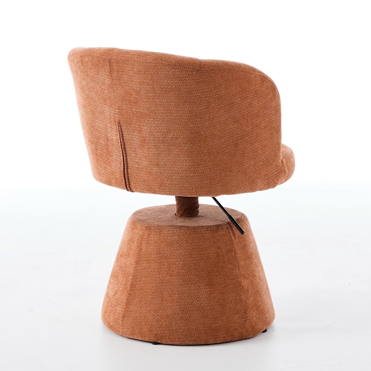 Adjustable Height 360° Swivel Bar Stool, Modern Chenille Upholstered Round Dining Chair, Ergonomic Accent Vanity Chair for Bedroom,Kitchen Island & Pub, Single Pack, Terracotta & Orange color,SW1878OG image 6