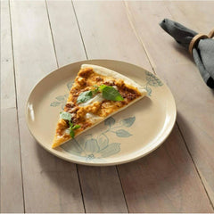 Off-White Round Ceramic Printed Dinner Plate – Elegant Dining Plate for Every Meal-9.8" Dia