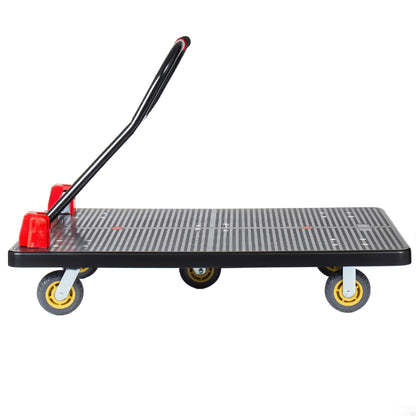 25.5"x43.5" Platform Truck, Foldable Handcart with 5'' TPR 360-Degree Silent Wheels, 1500lbs Heavy-Duty Push Dolly Cart, 5 Steel Load-Bearing Beams for Warehouse Garage Home Use image 9