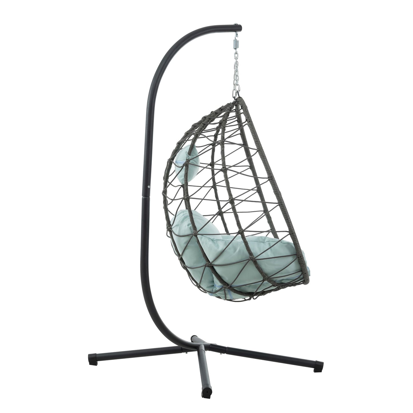 Egg Chair with Stand Indoor Outdoor Swing Chair Patio Wicker Hanging Egg Chair Hanging Basket Chair with Stand for Bedro image 6