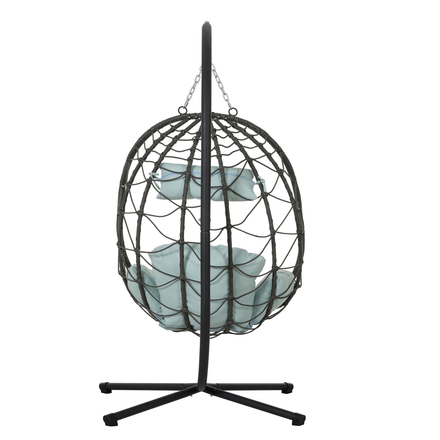 Egg Chair with Stand Indoor Outdoor Swing Chair Patio Wicker Hanging Egg Chair Hanging Basket Chair with Stand for Bedro image 2