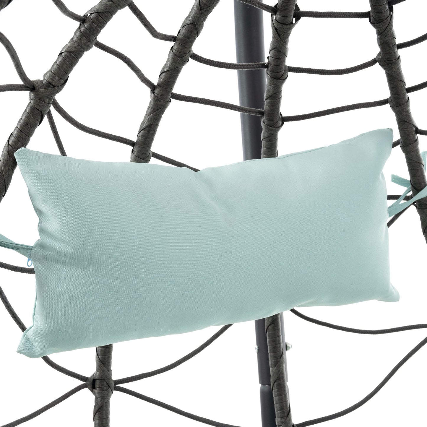 Egg Chair with Stand Indoor Outdoor Swing Chair Patio Wicker Hanging Egg Chair Hanging Basket Chair with Stand for Bedro image 8