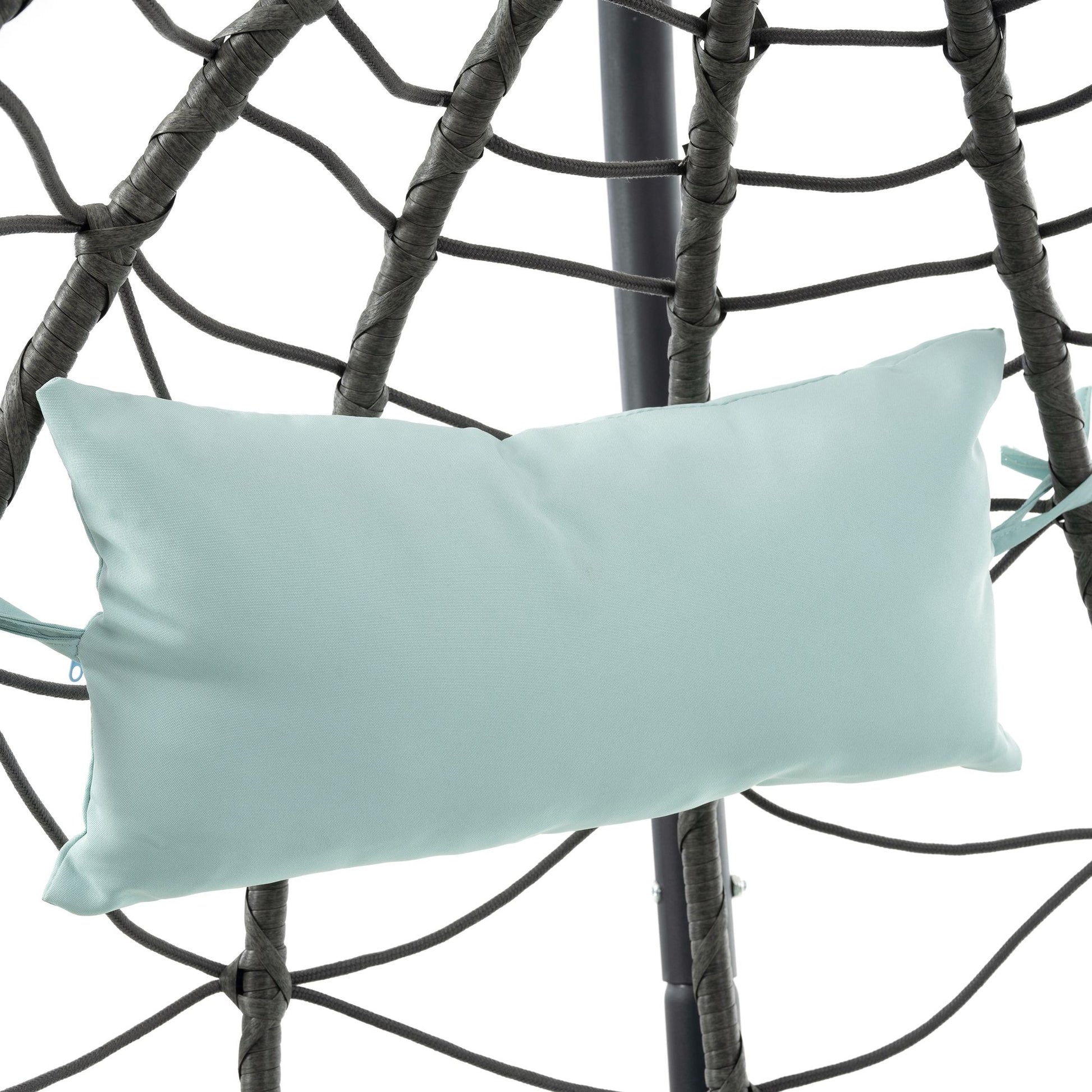 Egg Chair with Stand Indoor Outdoor Swing Chair Patio Wicker Hanging Egg Chair Hanging Basket Chair with Stand for Bedro image 8