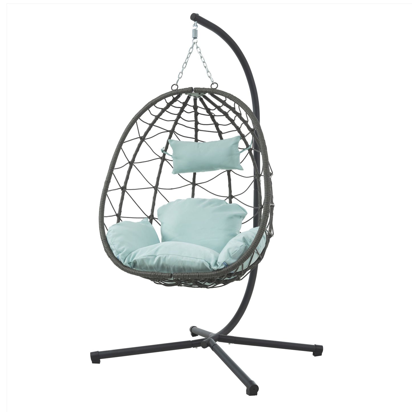 Egg Chair with Stand Indoor Outdoor Swing Chair Patio Wicker Hanging Egg Chair Hanging Basket Chair with Stand for Bedro image 3