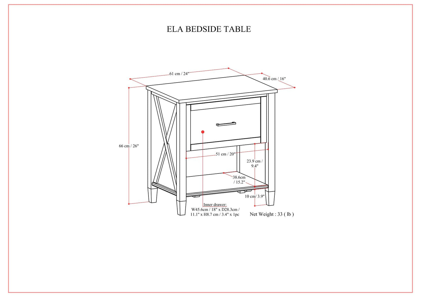 Ela - Bedside Table - Smoky Brown image 9