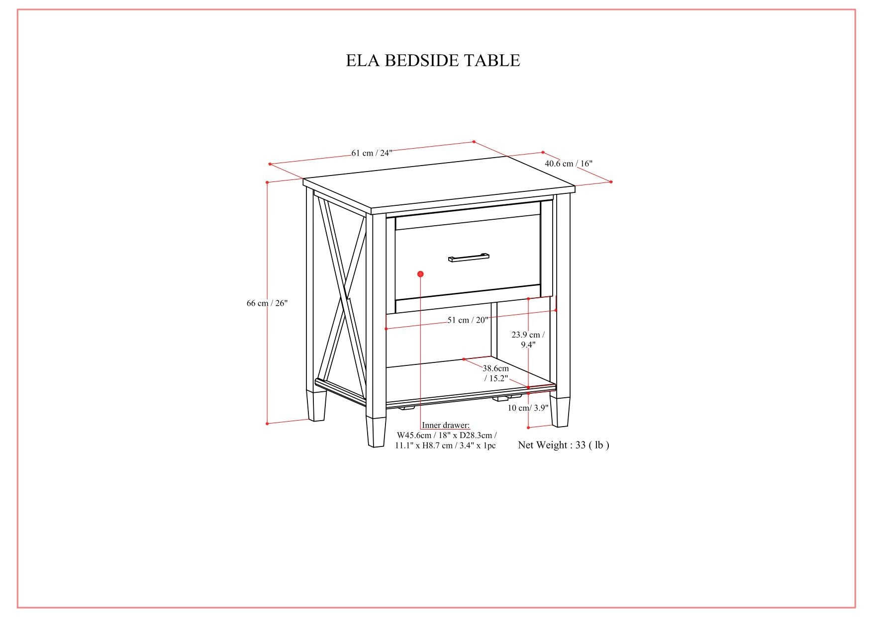 Ela - Bedside Table - Smoky Brown image 9