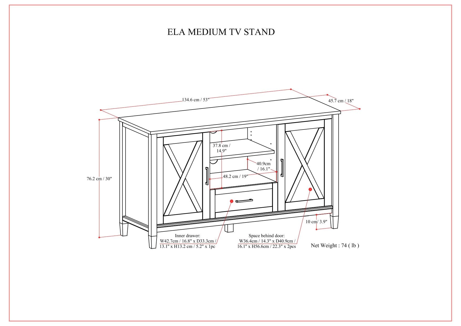Ela - Medium Tv stand - Smoky Brown image 10