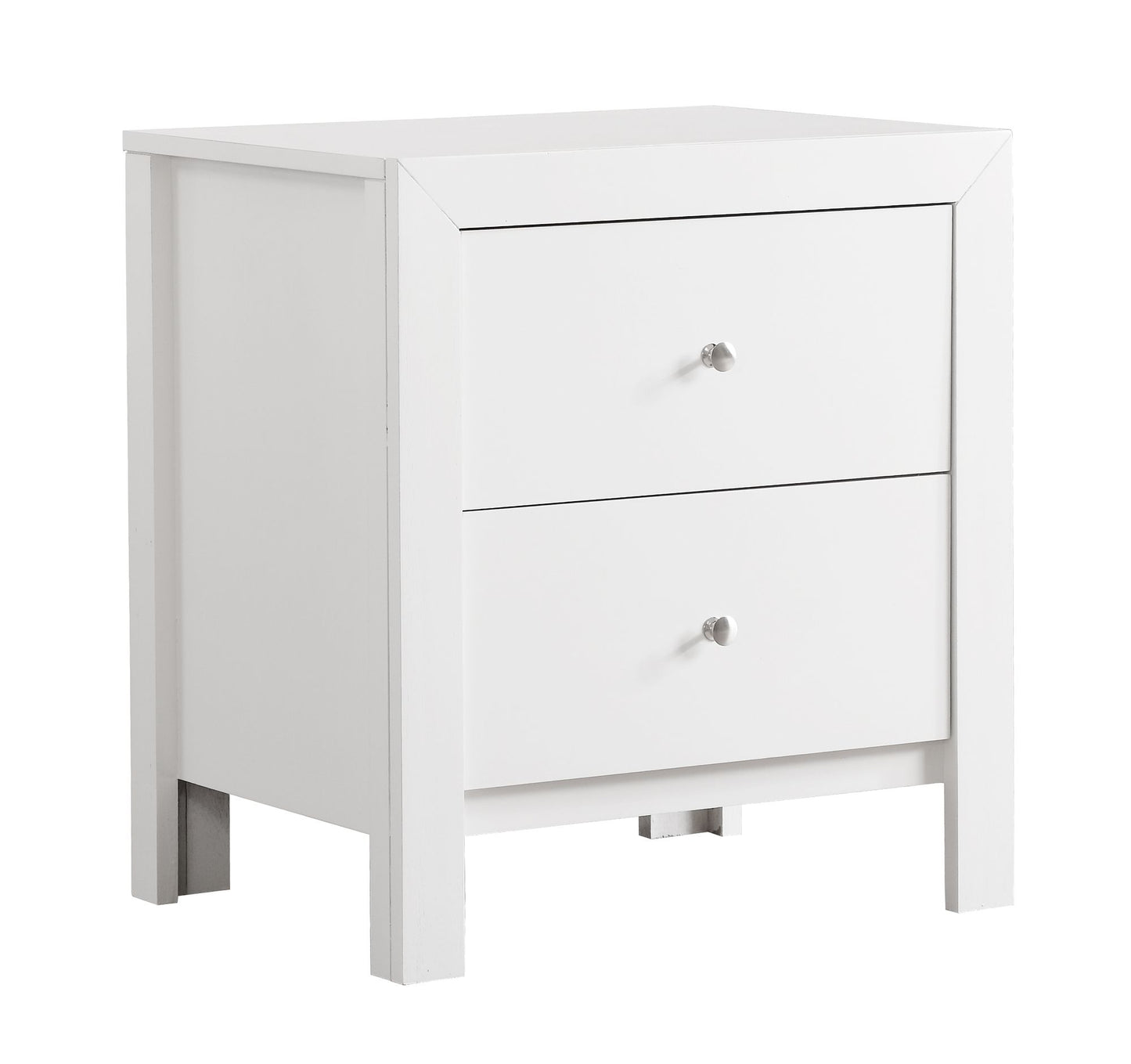 Elegant White Transitional Nightstand image 1