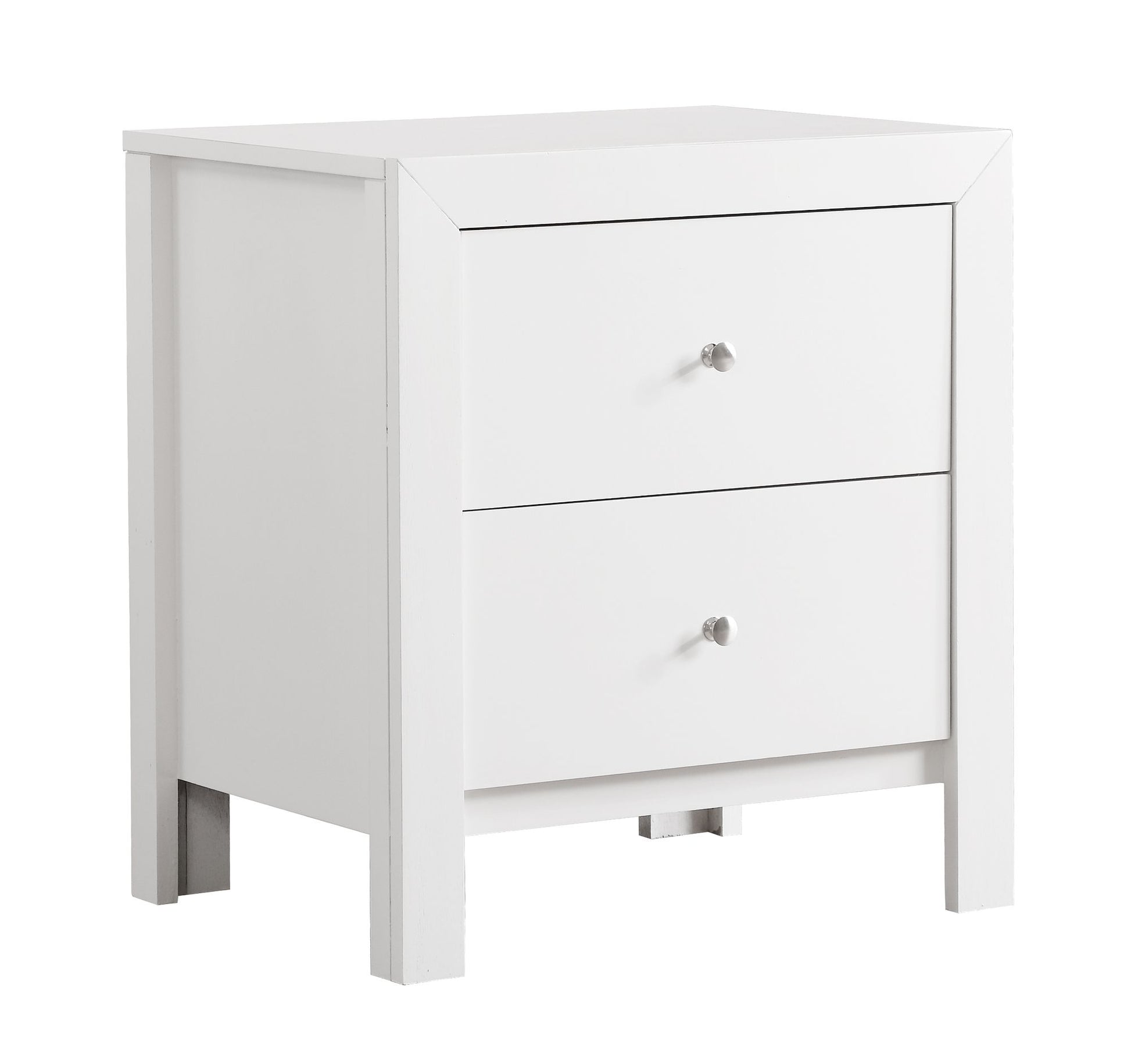 Elegant White Transitional Nightstand image 1