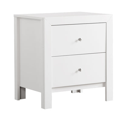 Elegant White Transitional Nightstand image 1