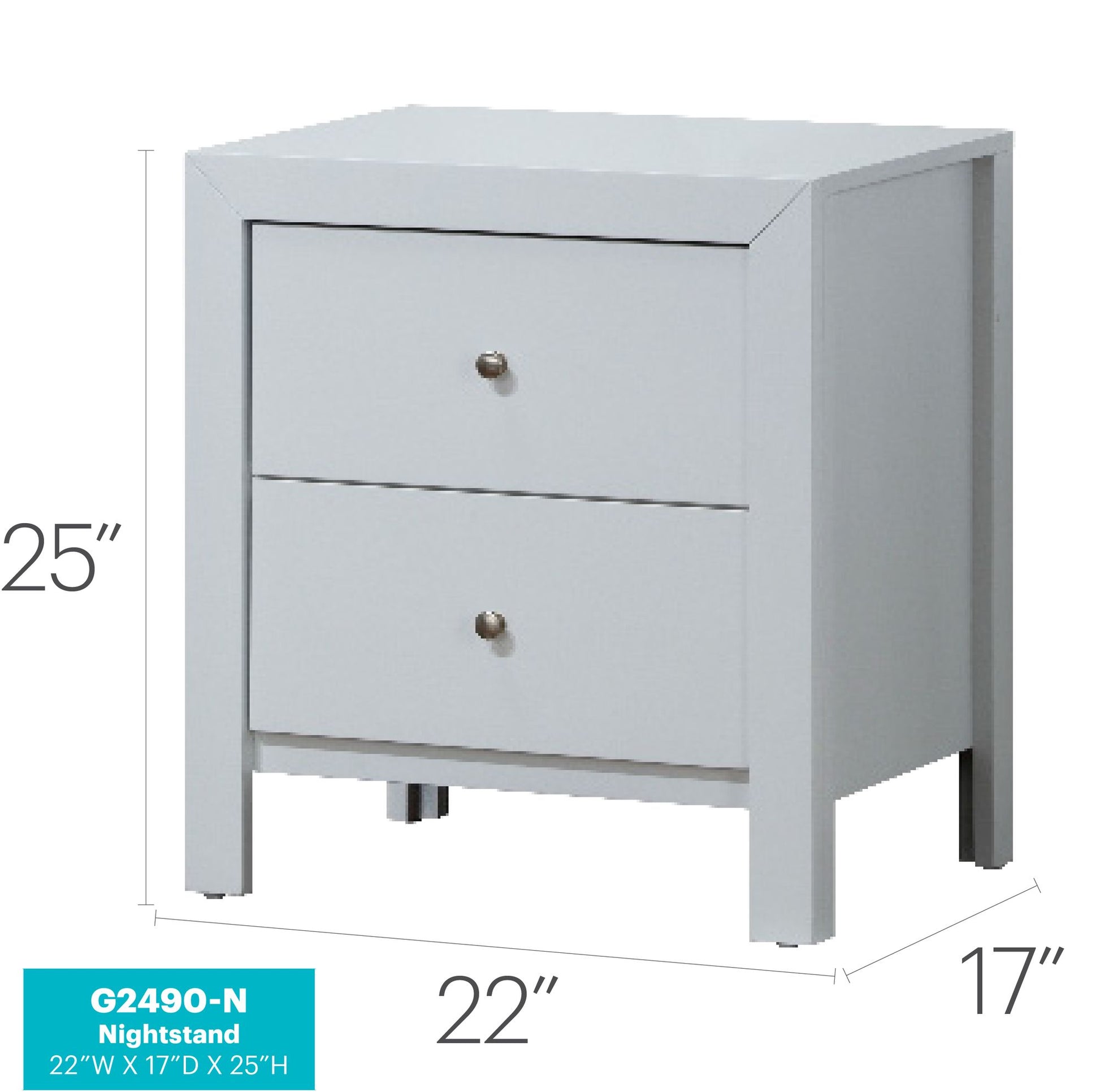 Elegant White Transitional Nightstand image 5