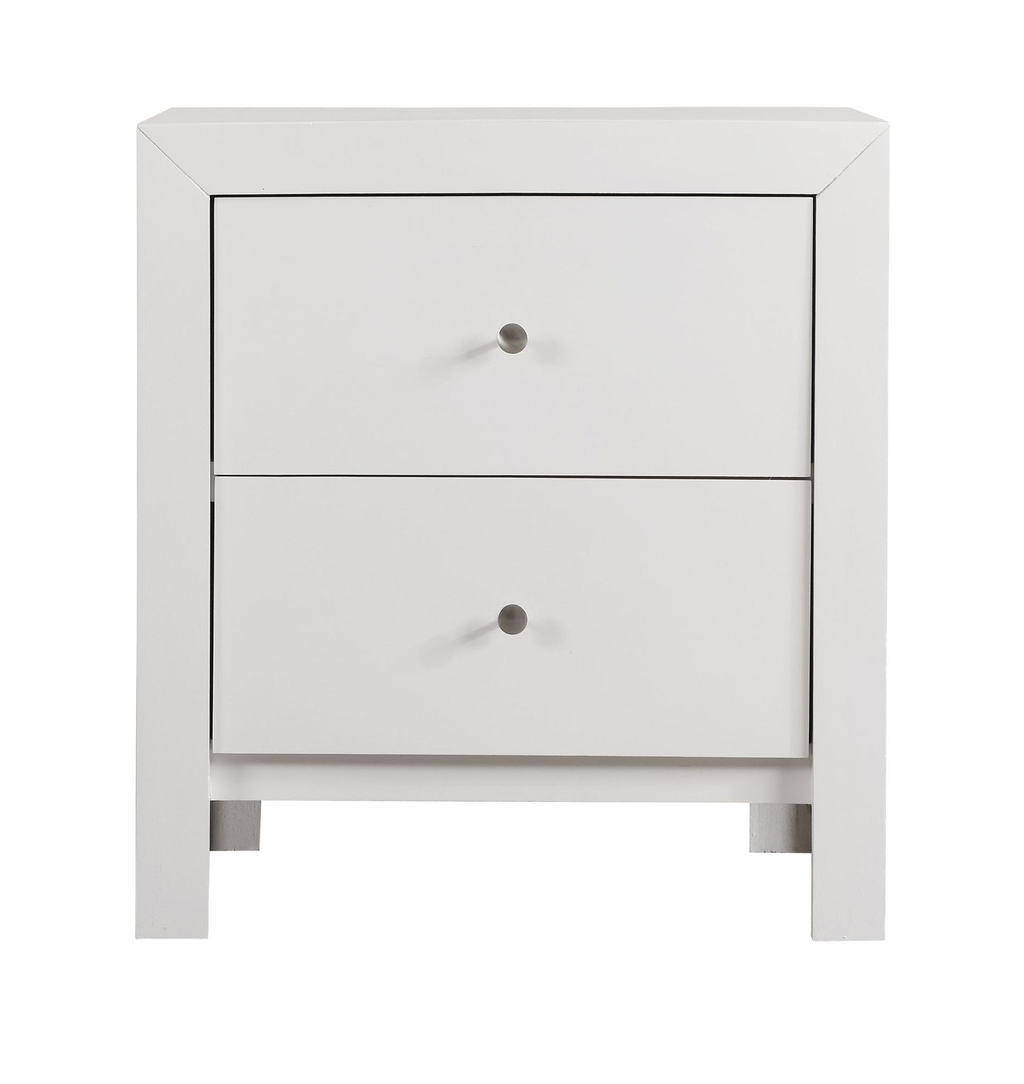 Elegant White Transitional Nightstand image 4