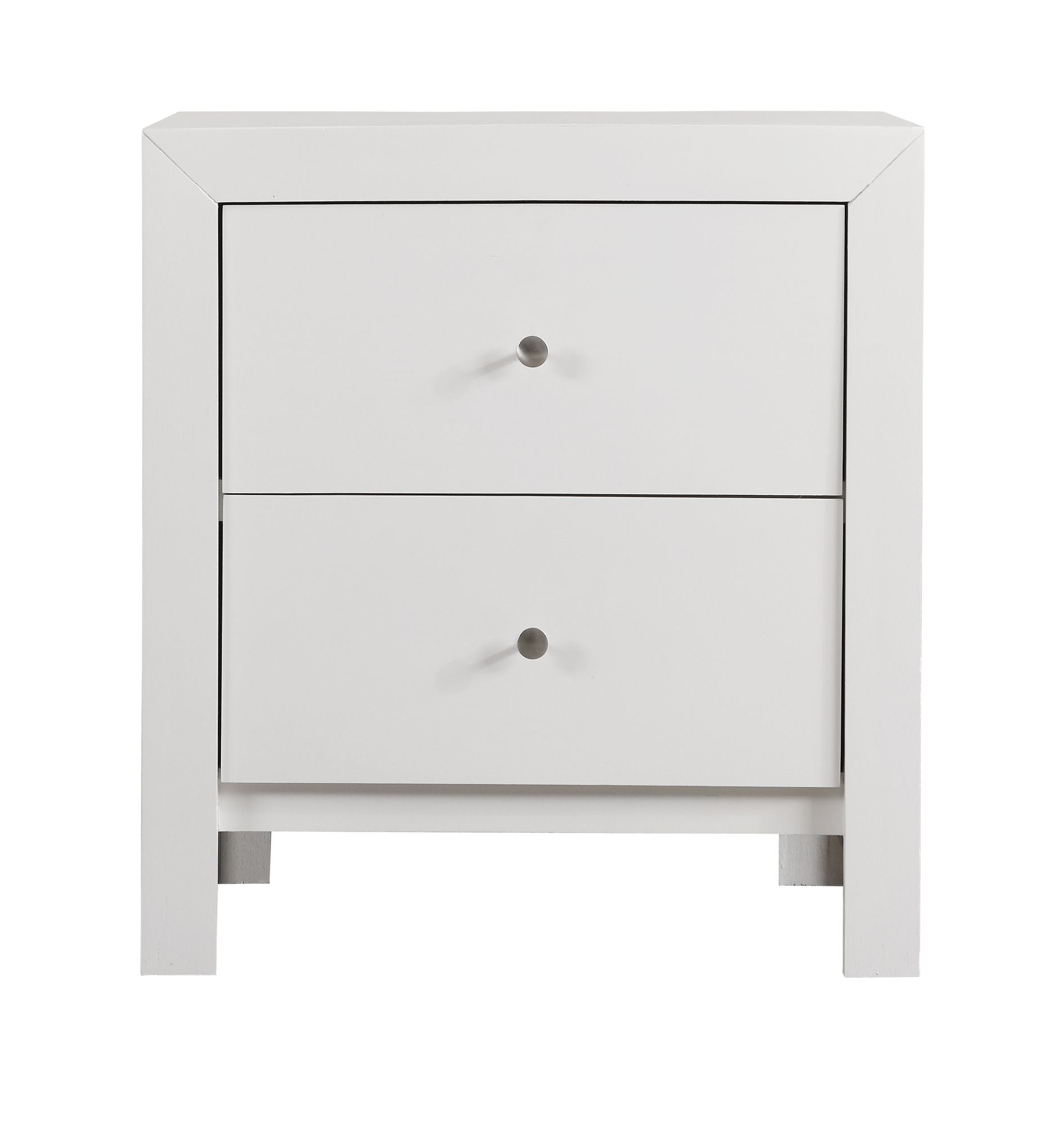 Elegant White Transitional Nightstand image 4