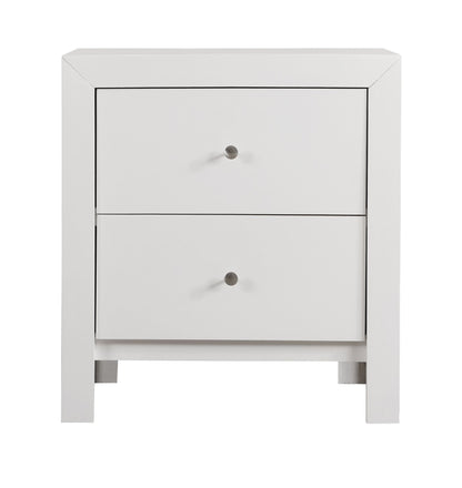 Elegant White Transitional Nightstand image 4