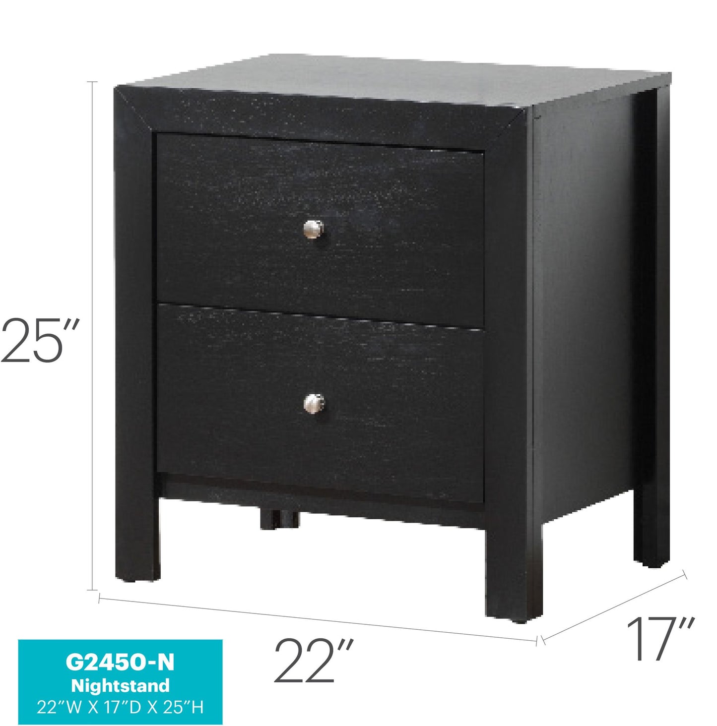 Elegantly Designed Bedside Table In Chic Black image 7
