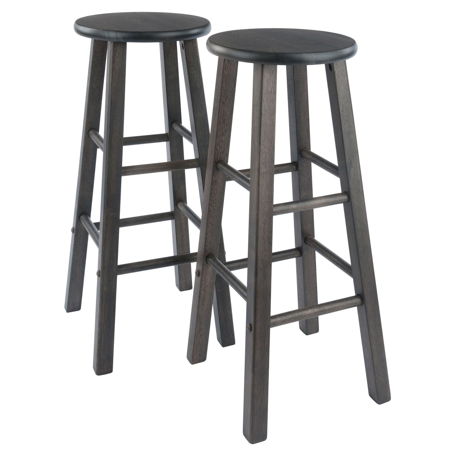 Element 2-Pc Square Leg Bar Stool Set; Oyster Gray image 1
