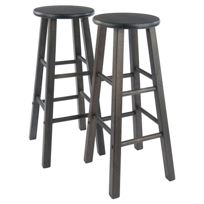 Element 2-Pc Square Leg Bar Stool Set; Oyster Gray image 1