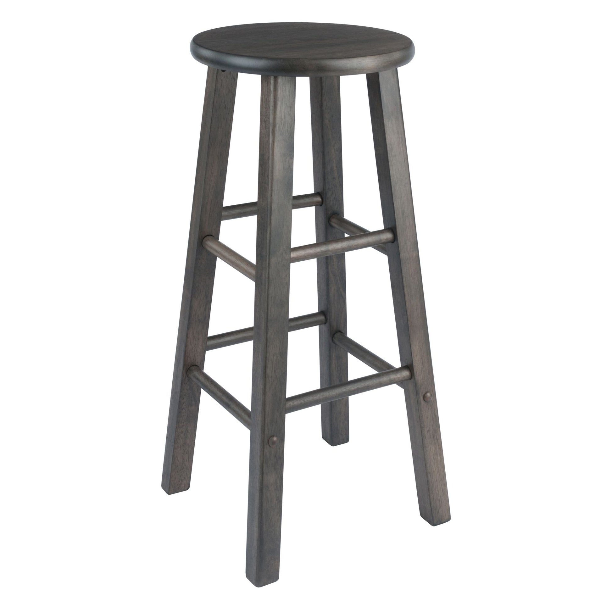 Element 2-Pc Square Leg Bar Stool Set; Oyster Gray image 4