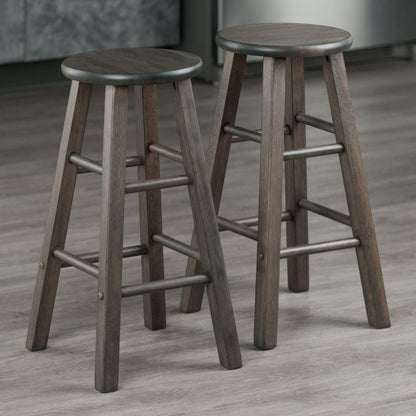 Element 2-Pc Square Leg Counter Stools; Oyster Gray image 2
