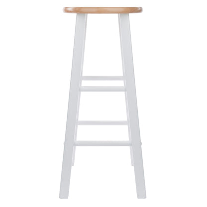 Element Bar Stools; 2-Pc Set; Natural & White image 2
