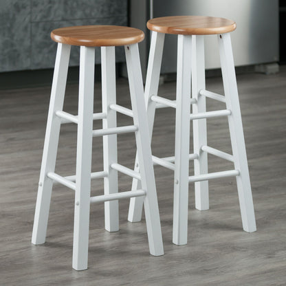 Element Bar Stools; 2-Pc Set; Natural & White image 4