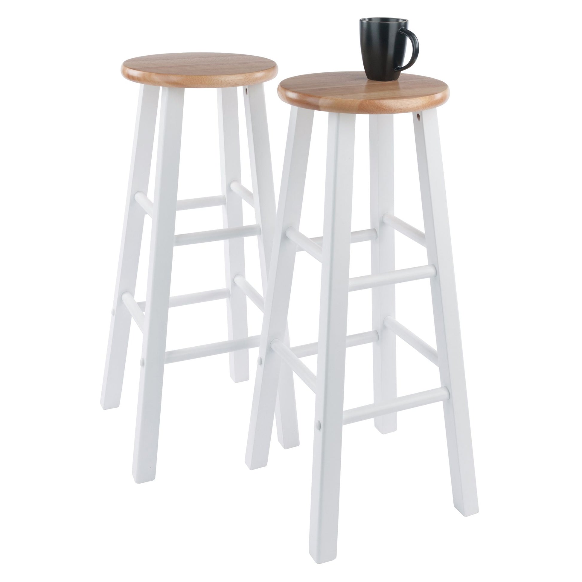 Element Bar Stools; 2-Pc Set; Natural & White image 5