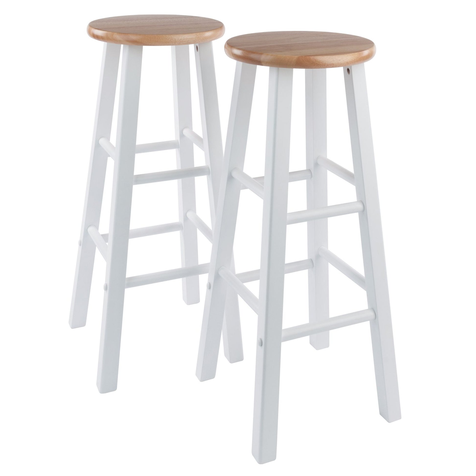 Element Bar Stools; 2-Pc Set; Natural & White image 1