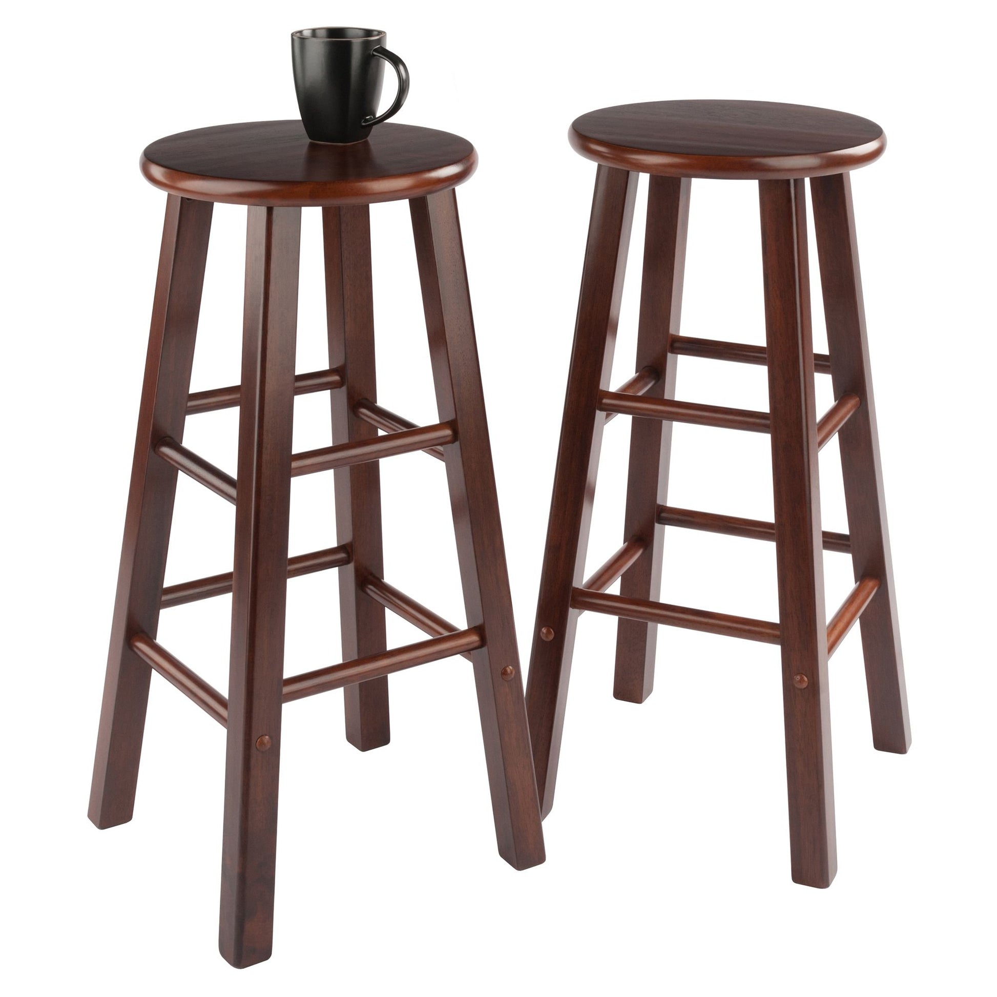 Element Bar Stools; 2-Pc Set; Walnut image 2