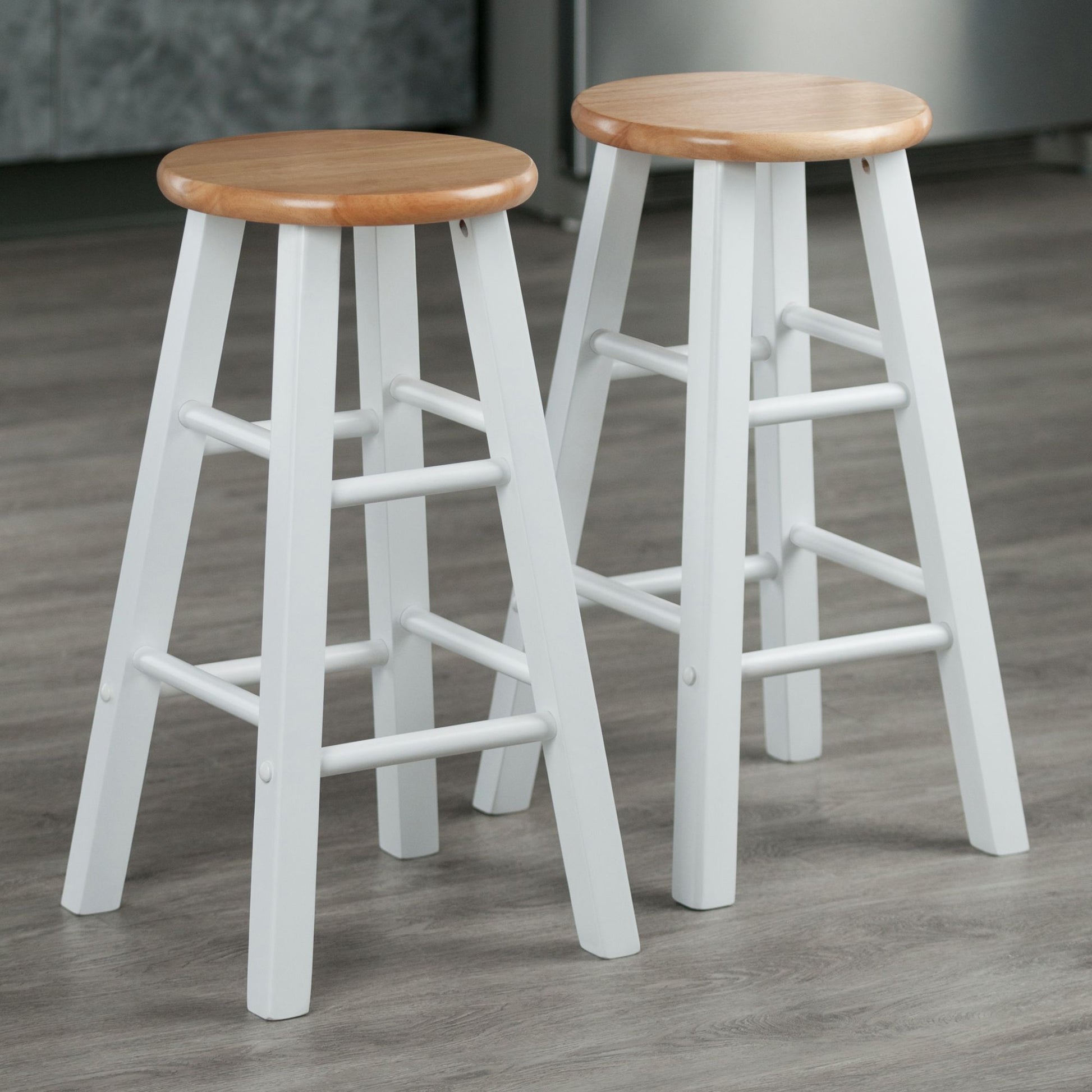 Element Counter Stools; 2-Pc Set; Natural & White image 5