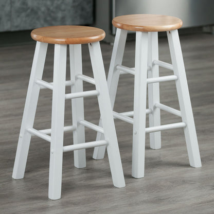 Element Counter Stools; 2-Pc Set; Natural & White image 5