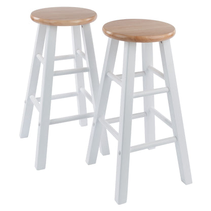 Element Counter Stools; 2-Pc Set; Natural & White image 1