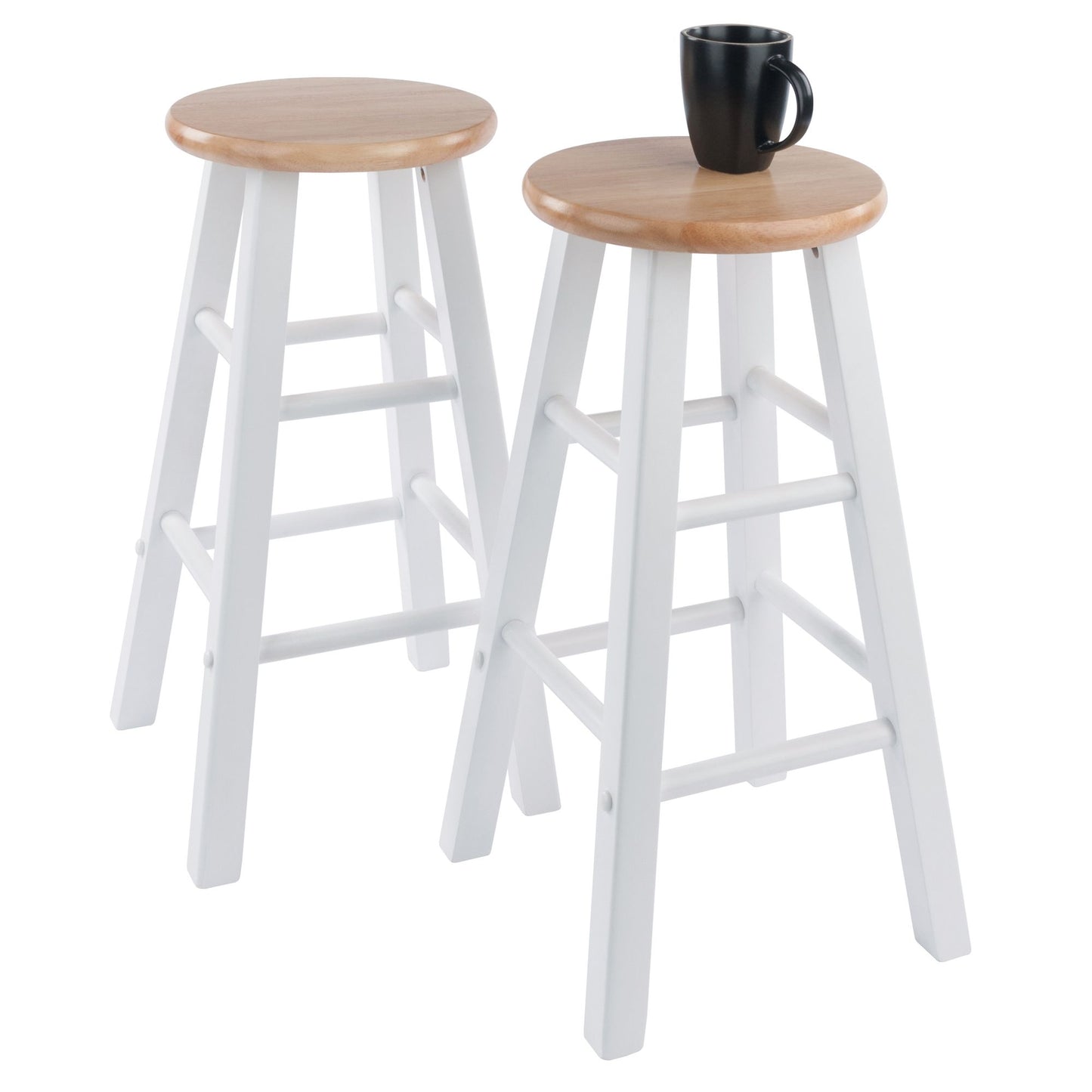 Element Counter Stools; 2-Pc Set; Natural & White image 2