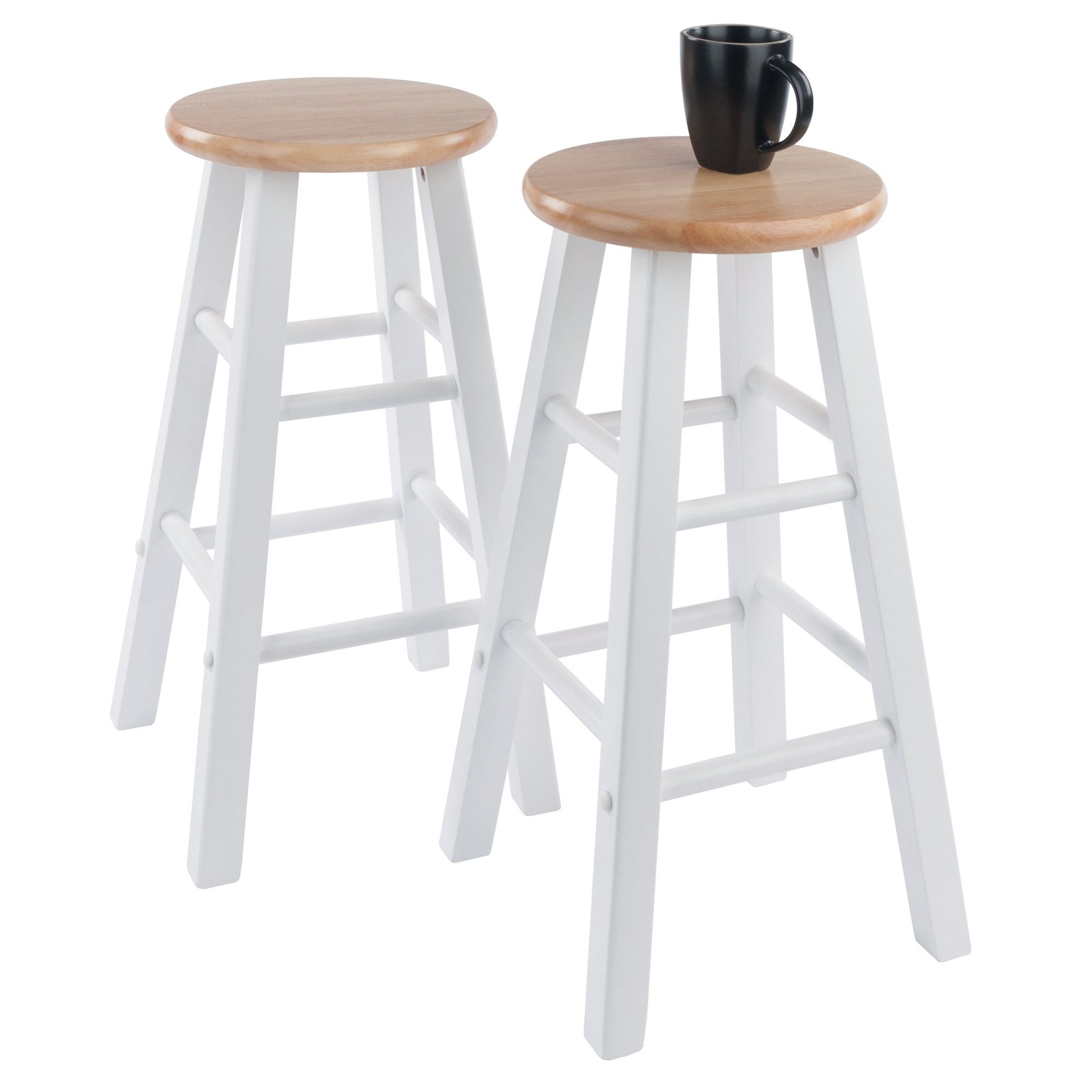 Element Counter Stools; 2-Pc Set; Natural & White image 2
