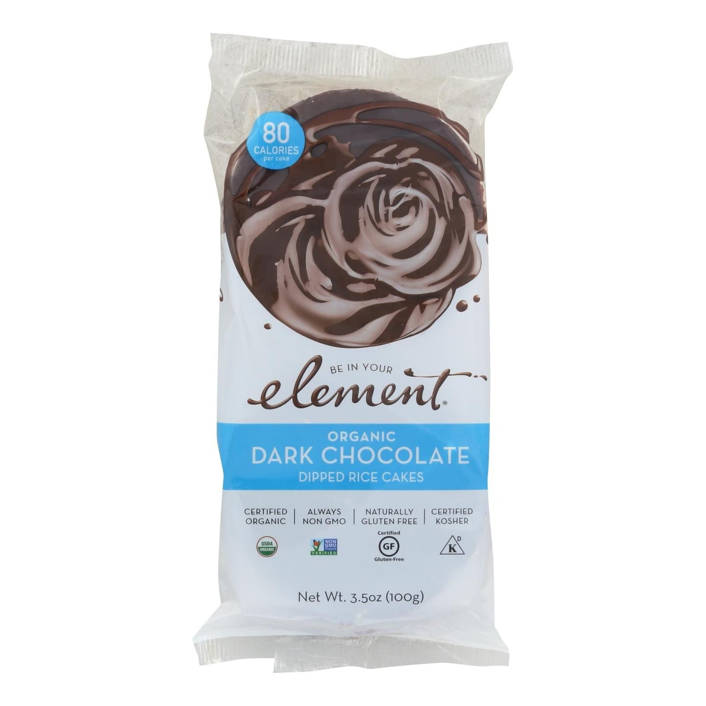 Element Organic Dipped Rice Cakes - Dark Chocolate - Case Of 6 - 3.5 Oz image 1