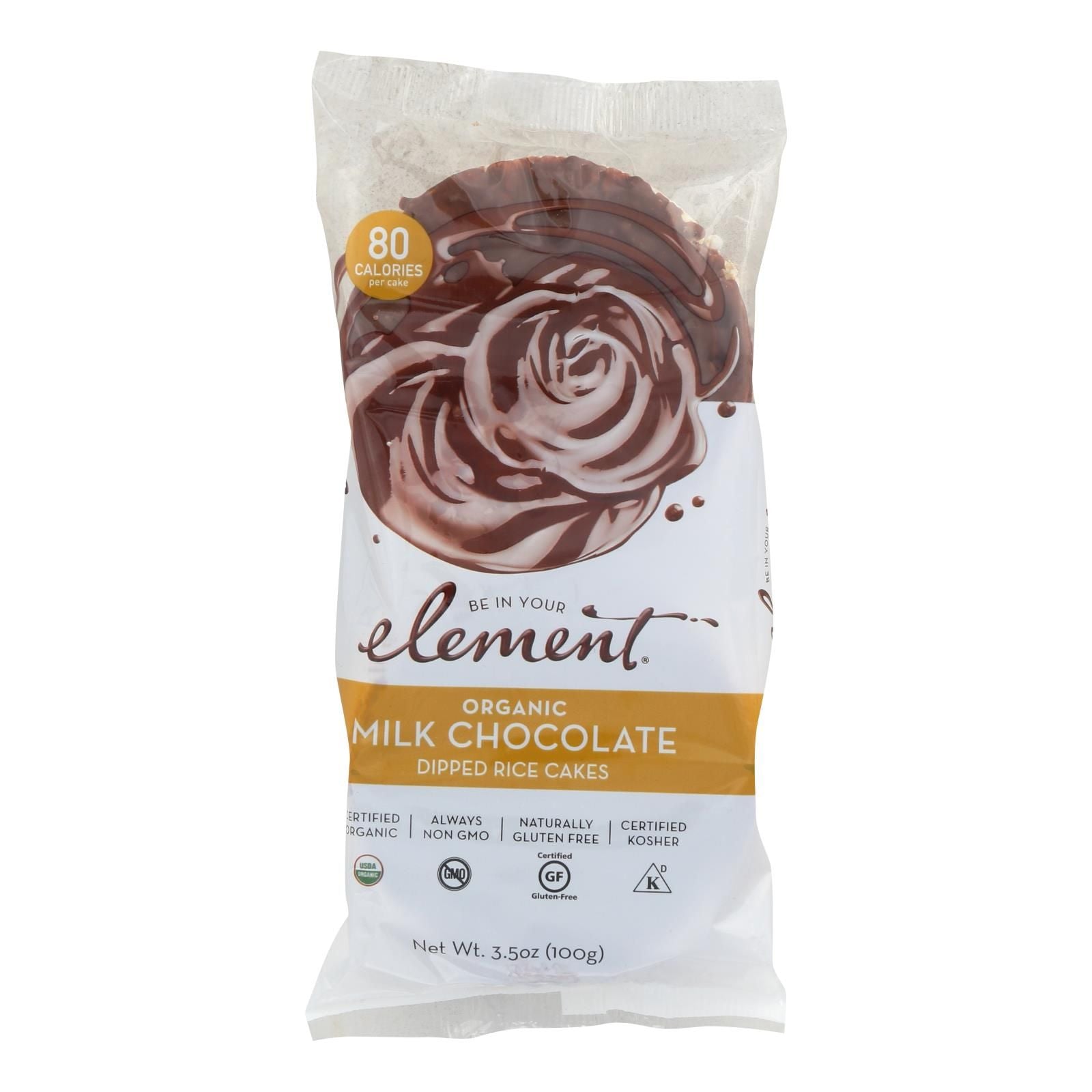 Element Organic Dipped Rice Cakes - Milk Chocolate - Case Of 6 - 3.5 Oz image 1