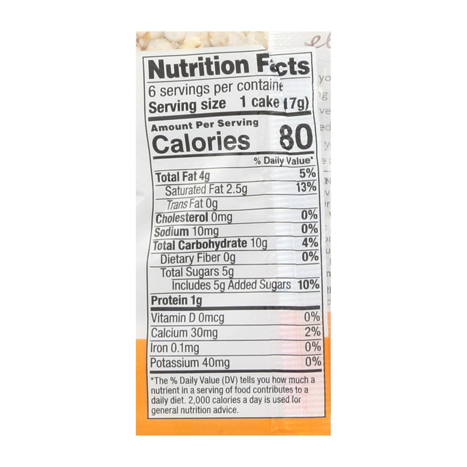 Element Organic Dipped Rice Cakes - Vanilla Orange - Case Of 6 - 3.5 Oz image 2