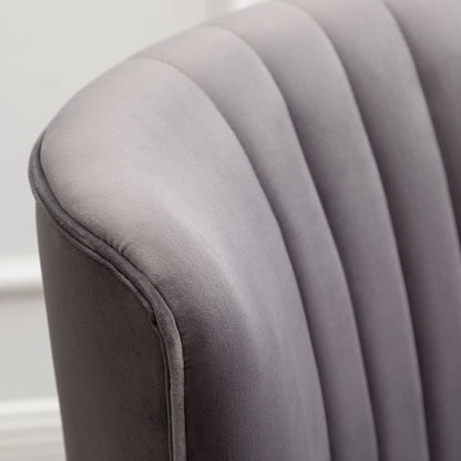 Elon Contemporary Velvet Upholstered Accent Chair, Gray image 5