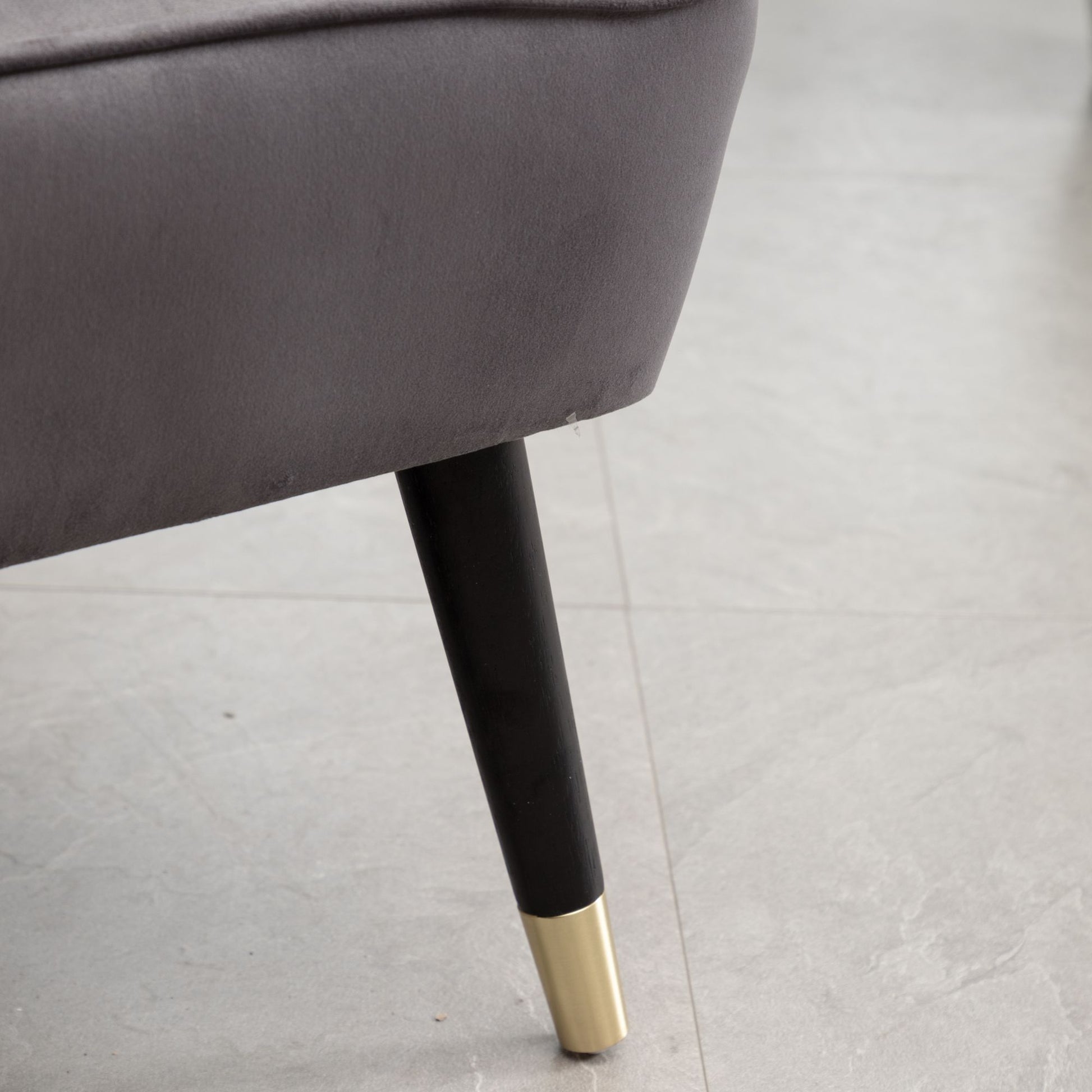 Elon Contemporary Velvet Upholstered Accent Chair, Gray image 7