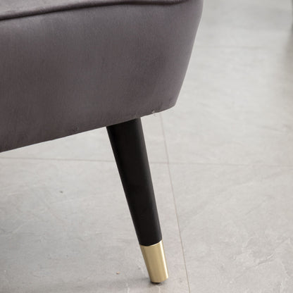 Elon Contemporary Velvet Upholstered Accent Chair, Gray image 7