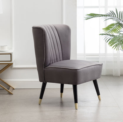 Elon Contemporary Velvet Upholstered Accent Chair, Gray image 12