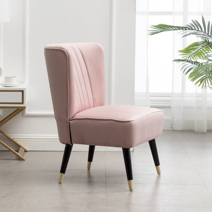 Elon Contemporary Velvet Upholstered Accent Chair, Pink image 2