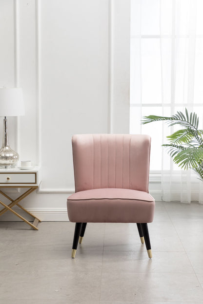 Elon Contemporary Velvet Upholstered Accent Chair, Pink image 3
