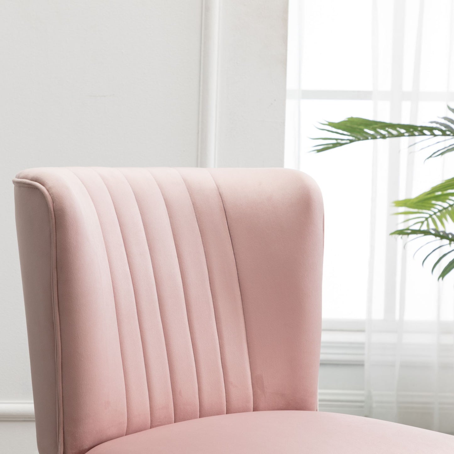 Elon Contemporary Velvet Upholstered Accent Chair, Pink image 6