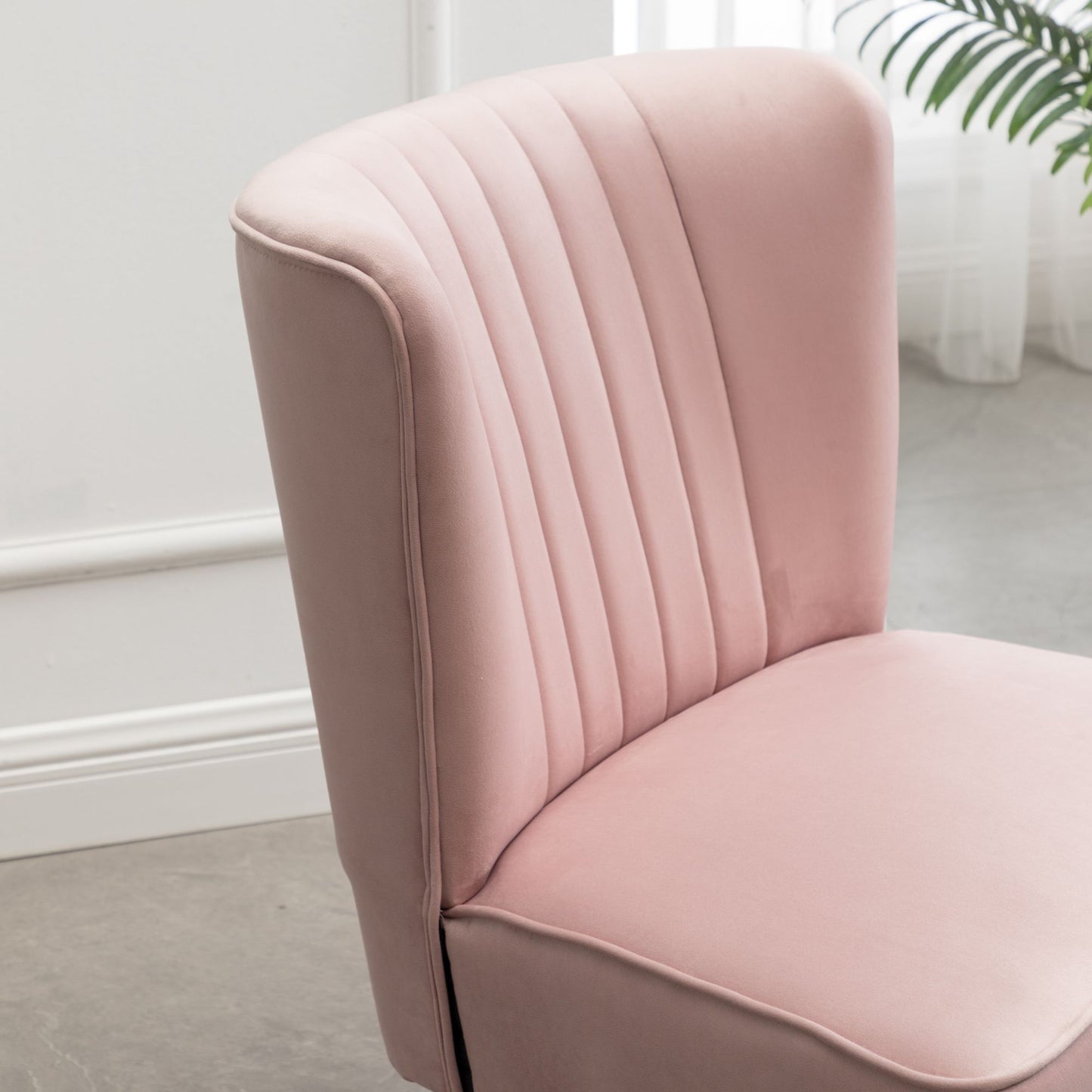Elon Contemporary Velvet Upholstered Accent Chair, Pink image 7
